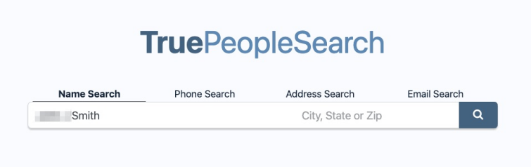 truepeoplesearch box