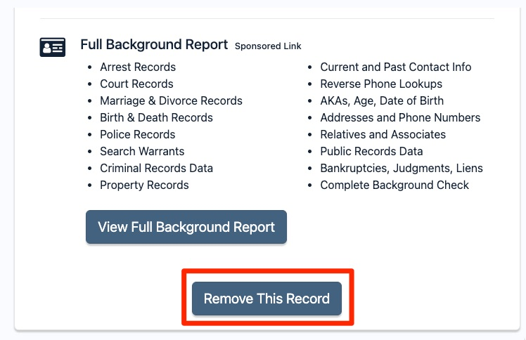 remove record option
